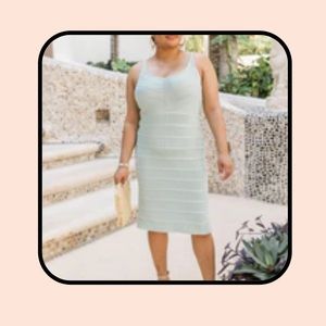 NEW Pink Lily Next Chapter Mint Braided Detail Midi Dress